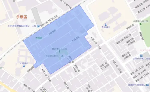 ▲台南市永康區7月21日停水範圍。（圖／自來水公司water.gov.tw）