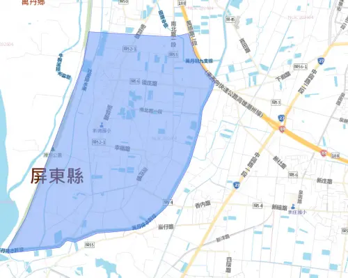 ▲屏東縣萬丹鄉7月21日停水範圍。（圖／自來水公司water.gov.tw）