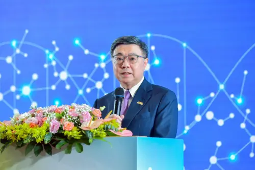Premier Cho Jung-tai delivers his opening remarks at BIO Asia–Taiwan 2026. (Executive Yuan)
