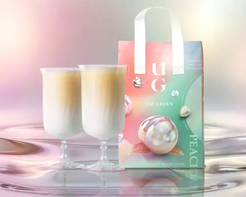 ▲UG Tea全新「撕撕杯」開喝白桃烏龍系列新品。（圖／UG樂己 page.line.me/370ivune）