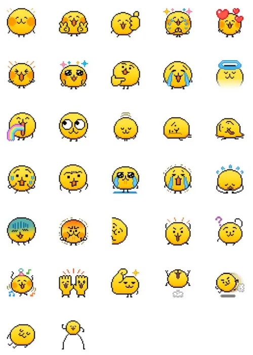 ▲LINE免費「表情貼小傢伙（點陣風）」。（圖／取自LINE）