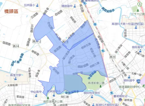 ▲高雄市7月22日停水範圍。（圖／自來水公司water.gov.tw）