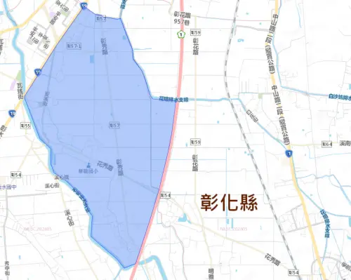 ▲彰化縣彰化市、秀水鄉7月23日停水範圍。（圖／自來水公司water.gov.tw）
