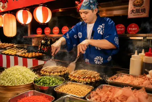 ▲台北晶華酒店「栢麗廳」再度推出「夏祭屋台」活動，烤大魷魚、鹽烤香魚、甜蝦鮭魚親子丼、奶油螃蟹燒、醬油糰子等通通吃到飽。（圖／台北晶華提供）