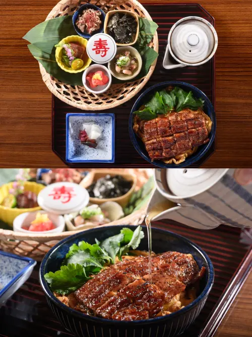 ▲「鰻魚玉子茶泡膳」有原味、及加入特製焙茶高湯的茶泡飯形式兩種吃法。（圖／小倉屋提供）