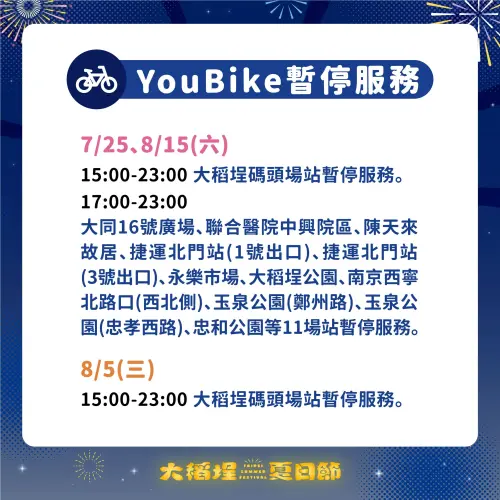 ▲「2026年大稻埕夏日節」YouBike管制（圖／台北市觀傳局提供）