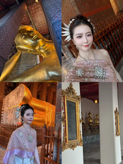 ▲周曉涵花3000元台幣化泰妝、做盤髮，並換上泰國服飾。（圖／周曉涵IG@ilove7388）