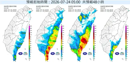 ▲雖然颱風暴風圈不會直接登陸台灣，但外圍環流仍會帶來明顯風雨，明日將是影響最顯著的一天，花東、恆春半島及南部山區須防局部大雨甚至豪雨，沿海及離島也要留意強陣風。（圖／臉書粉專「天氣職人-吳聖宇」）
