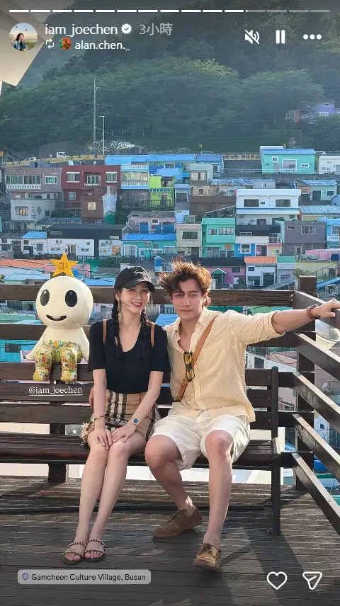 ▲陳喬恩（左）和老公曾偉昌前往韓國釜山旅行。（圖／Joe Chen 陳喬恩IG@iam_joechen）