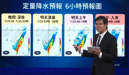 ▲氣象署預估，花東、恆春半島有局部豪雨，南部有大雨，新竹以南午後仍須留意熱對流。（圖／中央氣象署cwa.gov.tw/）