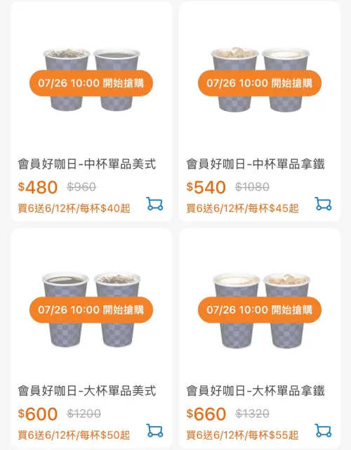 ▲全家「會員好咖日」限7月26日當天買6送6。（圖／手機截圖）