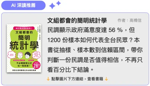 ▲書籍《文組都會的簡明統計學》