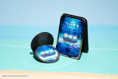 ▲吉伊卡哇、小八貓與兔兔乘船探索人魚島的畫面，登上Snappy™磁吸手機支架與磁吸卡套支架。（圖／CASETiFY提供）