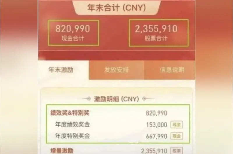    ▲騰訊微信事業群（WXG）一名項目葉姓負責人，私自將含有內部水印的個人年度薪酬明細截圖傳播給外部人員，遭到開除。(圖／截自網絡)  