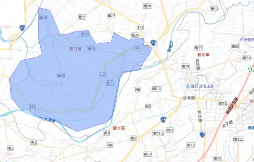 ▲嘉義縣義竹鄉7月30日停水範圍。（圖／自來水公司water.gov.tw）