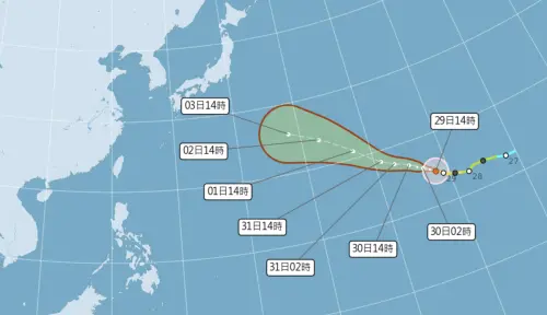 ▲白海豚颱風有機會發展成強颱。（圖／中央氣象署cwa.gov.tw）
