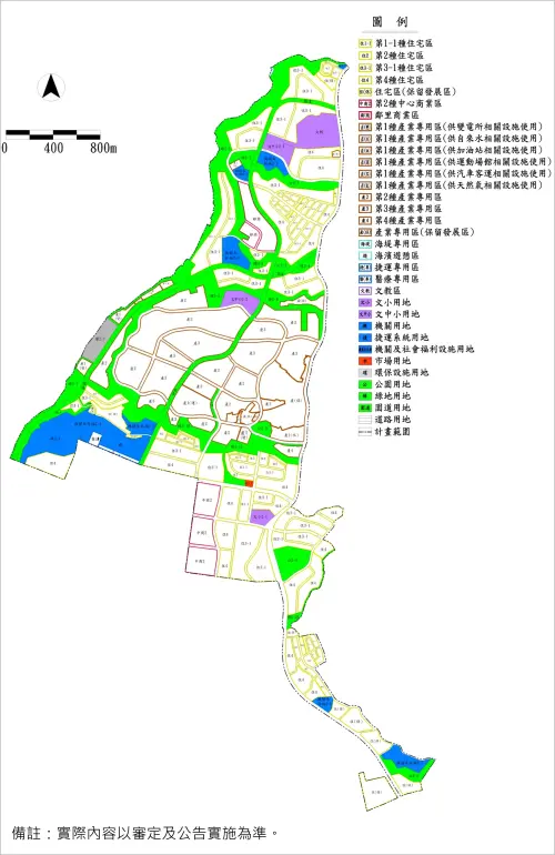 ▲淡海科學城細部計畫圖，將採區段徵收整體開發，規劃產業專用區、住宅、商業、文教學校及醫療專用區，落實在地宜居理念。（圖／國土管理署提供）