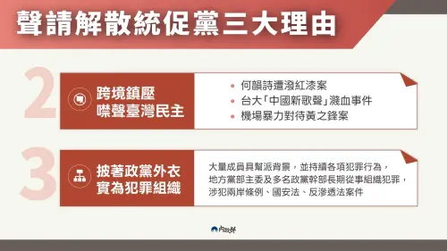 ▲內政部公布統促黨多項罪證。（圖／內政部提供）