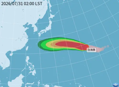 ▲吳德榮分析，下周五至周日（8月7至9日）颱風外圍環流逐漸接近，北臺轉雨，因不確定性大、需再觀察。（圖／中央氣象署cwa.gov.tw）