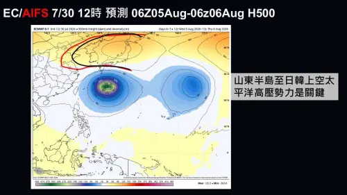 ▲受到太平洋高壓影響，讓白海豚颱風不轉彎。（圖／翻攝自賈新興臉書粉專）