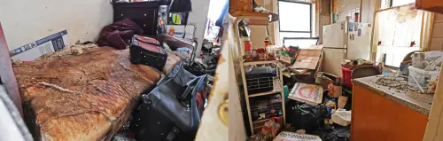 ▲公寓內部極其髒亂，可說不具備正常人生活的基本條件。（圖／翻攝自紐約郵報）