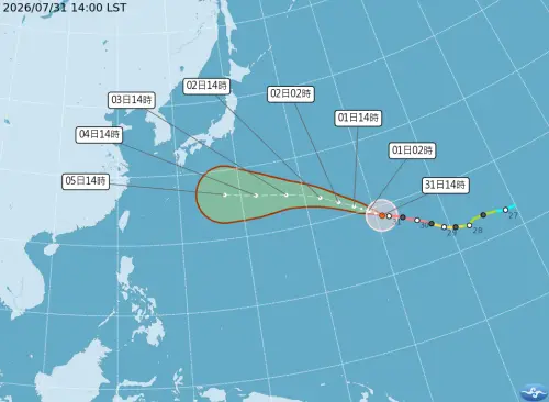 ▲白海豚颱風距離台灣還有一段距離，下周要留意未來走向。（圖／中央氣象署cwa.gov.tw）