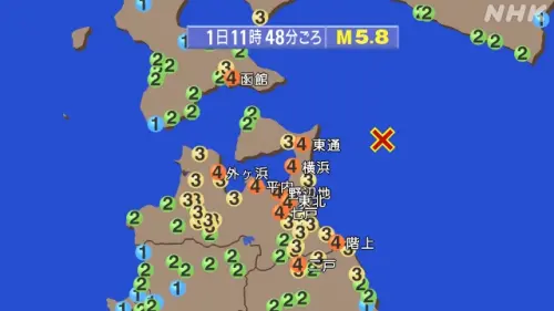 熊本餘震未平！青森近海又發生規模5.8地震　北海道等多地有震感