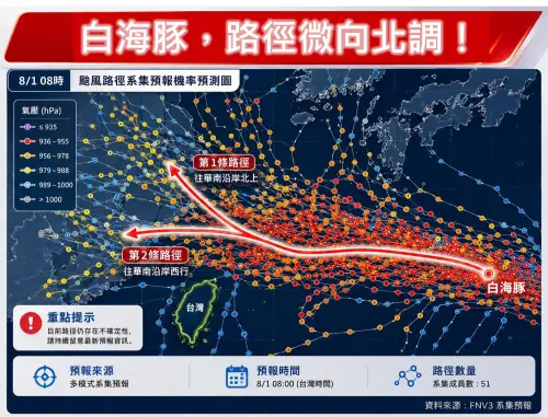 白海豚颱風路徑變了「2走法很危險」！台灣恐變天　下周四是關鍵