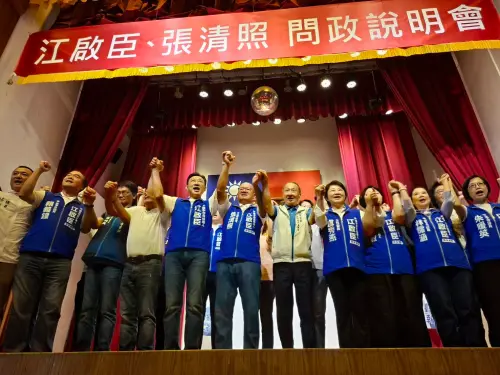 循盧秀燕勝選模式　江啟臣首場問政說明會清水紫雲巖出發