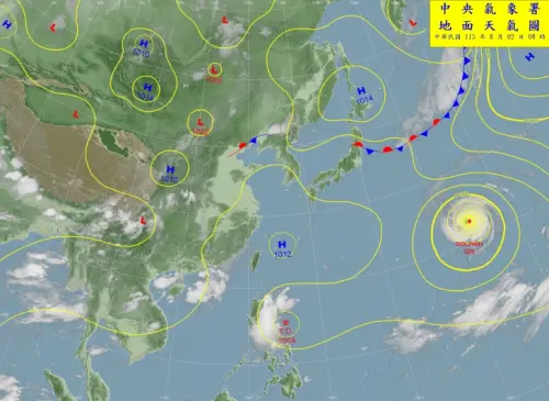 ▲台灣、日本、南韓都處在高壓勢力的影響範圍，天氣穩定但非常炎熱。（圖／中央氣象署cwa.gov.tw）