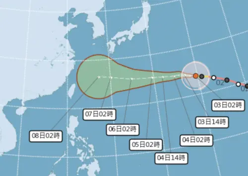 ▲白海豚颱風路徑較難預測，周五過後會往哪個方向前進，對台灣來說非常關鍵。（圖／中央氣象署cwa.gov.tw）
