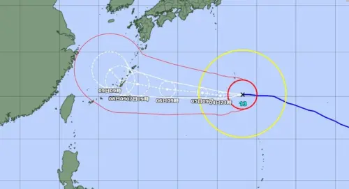 ▲超強颱白海豚逼近日本（圖/截自日本氣象廳）