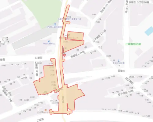 ▲新北市三重區8月5日停水範圍。（圖／自來水公司water.gov.tw）