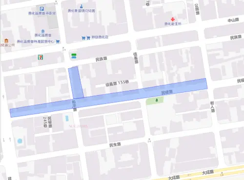 ▲台南市善化區8月5日停水範圍。（圖／自來水公司water.gov.tw）