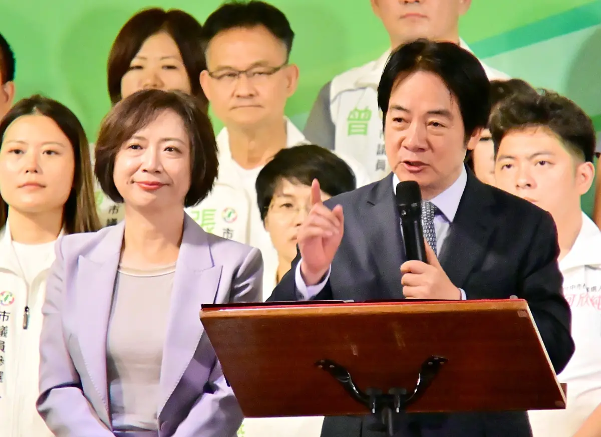▲賴清德批評盧秀燕的施政滿意度只「勉強贏過彰化」，呼籲台中人「再搖擺一次」。（圖／記者顏幸如攝，2026.08.05）