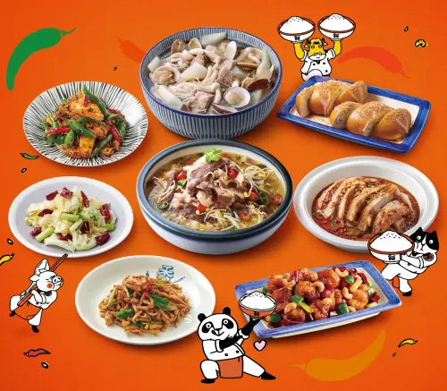 ▲開飯川食堂「爸氣十足 過癮開飯」外帶限定套餐有6菜1湯及甜點、白飯。（圖／饗賓集團提供）