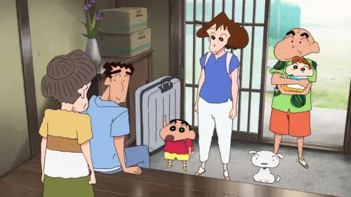 ▲野原一家返鄉秋田探親，卻意外捲入妖怪之國的神祕事件。（圖／翻攝自車庫娛樂）