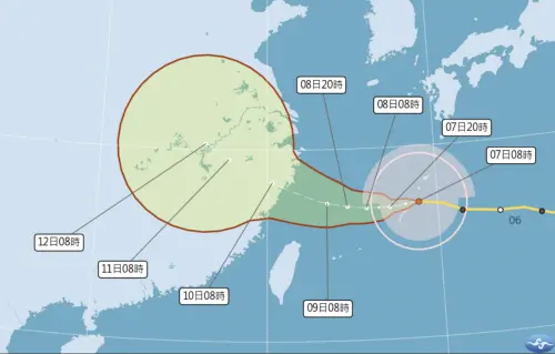 ▲白海豚颱風路徑持續朝西，氣象署將在今（7）日下午2時30分發布海上警報。（圖／中央氣象署cwa.gov.tw）
