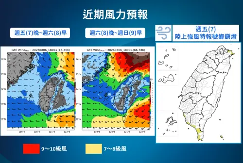 ▲白海豚颱風影響，周末西北部海岸、馬祖、恆春半島、綠島、蘭嶼等地，可能出現9至10級強陣風。（圖／中央氣象署cwa.gov.tw）