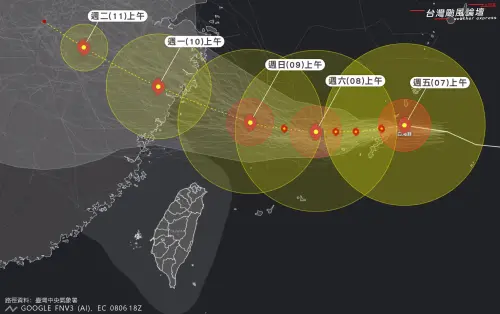 難搞叛逆颱風！白海豚「慢慢游」雨彈炸3天　北中南降雨時程一覽