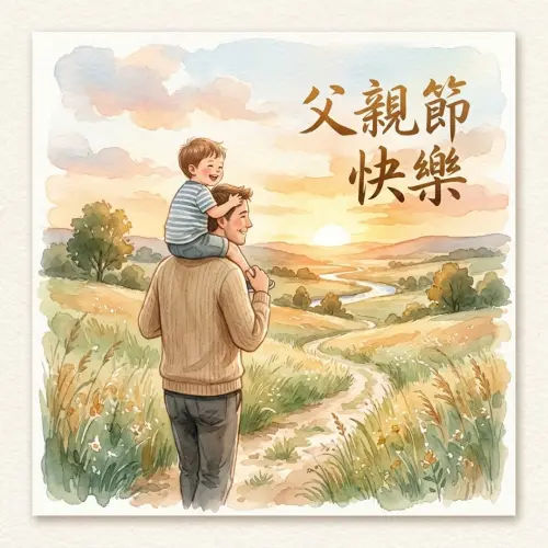 ▲2026「父親節快樂」祝福卡片。（圖／AI生成）