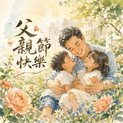 ▲2026「父親節快樂」祝福卡片。（圖／AI生成）