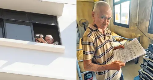▲砸破台幣2萬買長焦相機！68歲阿伯窗口狙擊亂丟垃圾、違停（圖／截自Shin Min Daily News）