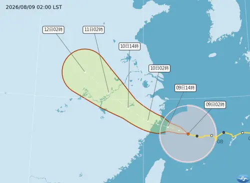 ▲白海豚颱風目前中心就在台北東北方海面，在環境駛流場導引下，繼續向西北西方向移動。（圖／中央氣象署cwa.gov.tw）