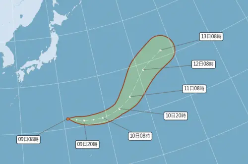▲琵鷺颱風生成後，路徑會先往東方移動，後續再轉往東北。（圖／中央氣象署cwa.gov.tw）
