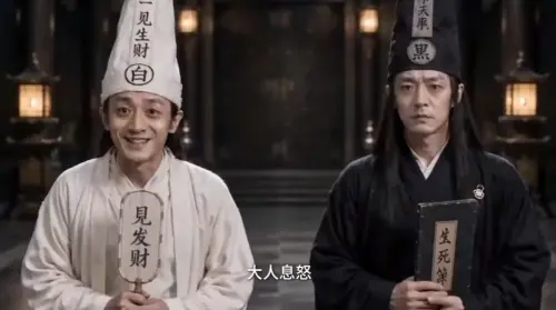 ▲AI消防宣導片以黑白無常化身消防勸導員。（圖／翻攝畫面）