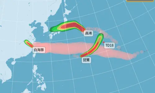 ▲白海豚遠離台灣，昌鴻、琵鷺颱風以及熱帶性低氣壓TD18，目前都對台灣無直接影響。（圖／中央氣象署cwa.gov.tw）