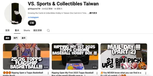 ▲徐子翔生前開設YouTube頻道，46支影片全與球員卡開箱有關。（圖／徐子翔YT）