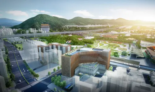 ▲NITORI MALL 圓山將進駐捷運圓山站西側都更案（麗寶圓山館），全館規劃 3 層樓、約 1,700 坪，未來將引進 8 至 9 成日系連鎖品牌與食品餐飲。圖為完工模擬圖。（示意圖／國家住都中心提供）