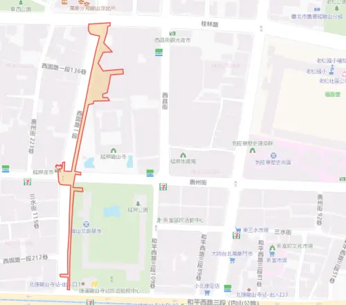 ▲台北市萬華區8月11日停水範圍。（圖／自來水公司water.gov.tw）